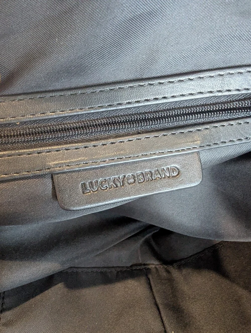 Lucky Brand Black Leather Backpack Adjustable Straps Classic Silver Hardware